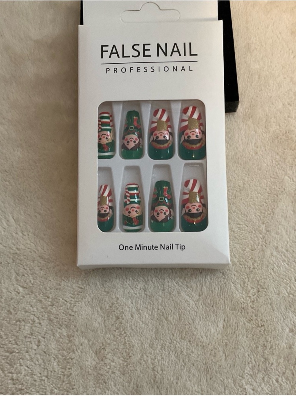 Professional Green Christmas Elf Press-On Nails